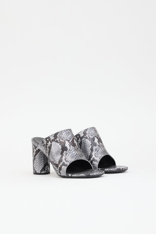 Balenciaga Metallic Leather Embossed Sandal