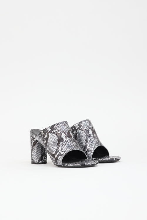Balenciaga Metallic Leather Embossed Sandal