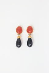 Carole Tanenbaum Vintage for VSP Debossed Cabochon Drop Earrings
