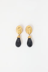 Carole Tanenbaum Vintage for VSP Debossed Cabochon Drop Earrings