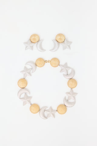 Carole Tanenbaum Vintage for VSP Christian Dior Star & Moon Jewelry Set