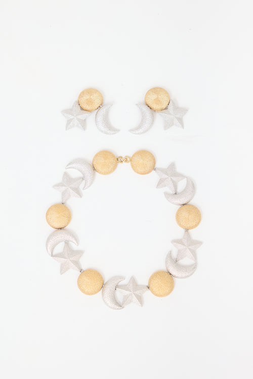 Carole Tanenbaum Vintage for VSP Christian Dior Star & Moon Jewelry Set