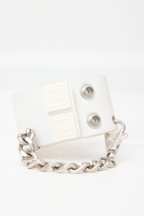 Carole Tanenbaum Vintage for VSP Chanel 2004 Leather CC Bracelet