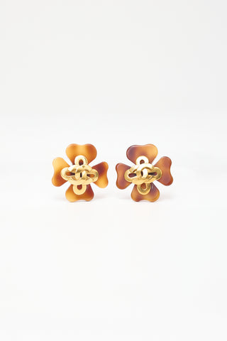 Carole Tanenbaum Vintage for VSP Chanel SS 1995 CC Clover Earrings