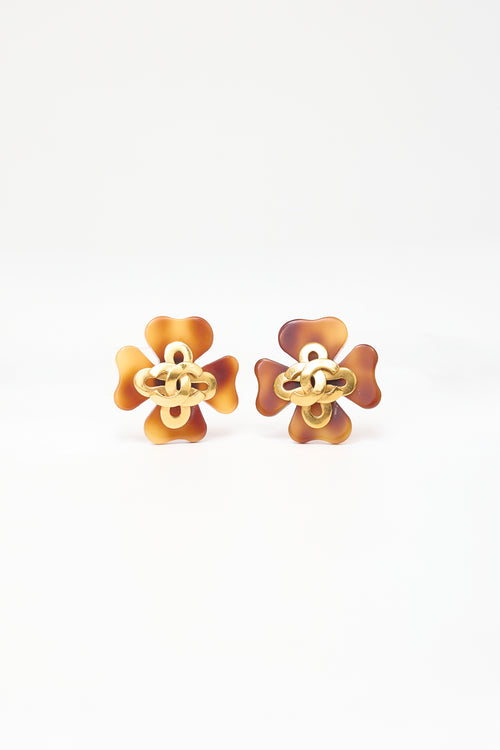 Carole Tanenbaum Vintage for VSP Chanel SS 1995 CC Clover Earrings