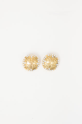 Carole Tanenbaum Vintage for VSP Chanel 1986 CC Button Earrings