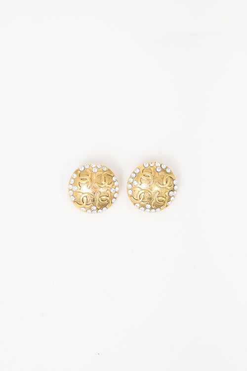 Carole Tanenbaum Vintage for VSP Chanel 1986 CC Button Earrings