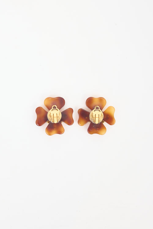 Carole Tanenbaum Vintage for VSP Chanel SS 1995 CC Clover Earrings