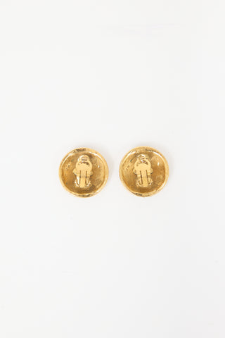 Carole Tanenbaum Vintage for VSP Chanel 1986 CC Button Earrings
