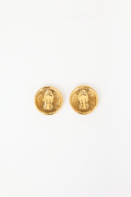 Carole Tanenbaum Vintage for VSP Chanel 1986 CC Button Earrings