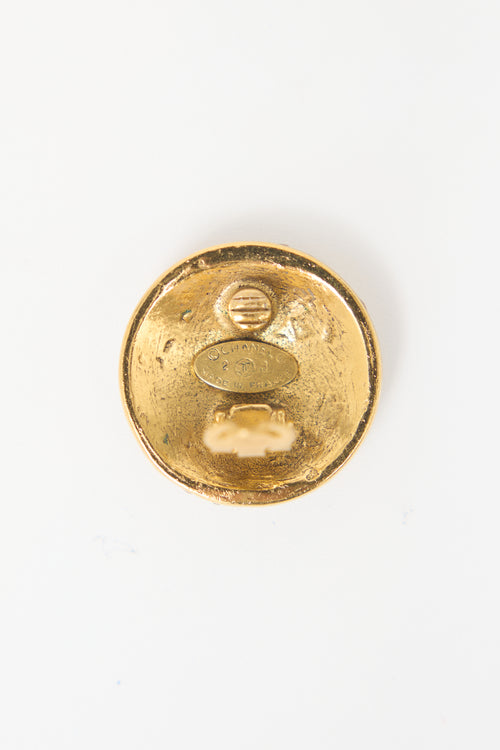 Carole Tanenbaum Vintage for VSP Chanel 1986 CC Button Earrings