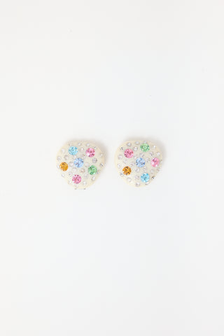 Carole Tanenbaum Vintage for VSP Weiss Celluloid Crystal Earrings