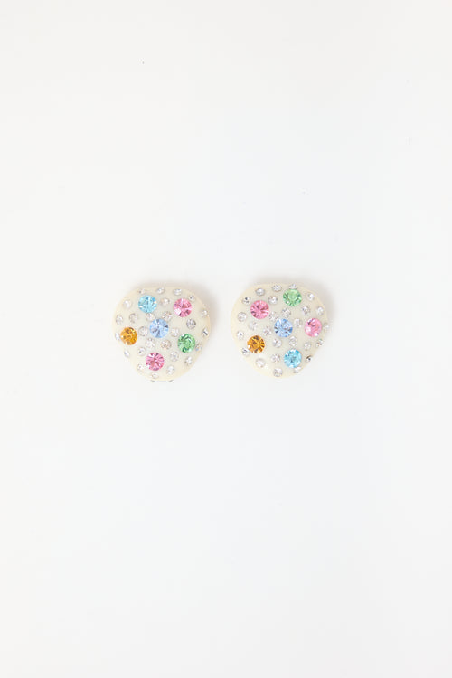 Carole Tanenbaum Vintage for VSP Weiss Celluloid Crystal Earrings