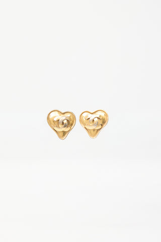 Carole Tanenbaum Vintage for VSP Chanel SS 1995 CC Heart Earrings