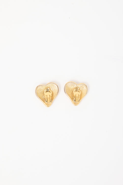 Carole Tanenbaum Vintage for VSP Chanel SS 1995 CC Heart Earrings