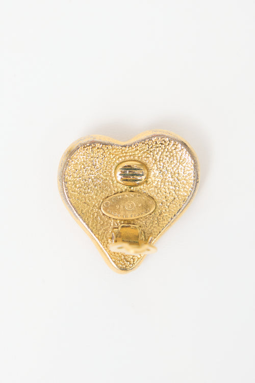 Carole Tanenbaum Vintage for VSP Chanel SS 1995 CC Heart Earrings