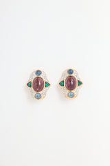Carole Tanenbaum Vintage for VSP Cabochon & Diamante Earrings