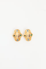Carole Tanenbaum Vintage for VSP Cabochon & Diamante Earrings