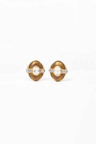 Carole Tanenbaum Vintage for VSP Ciner Embellished Button Earrings