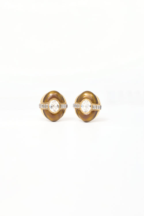 Carole Tanenbaum Vintage for VSP Ciner Embellished Button Earrings