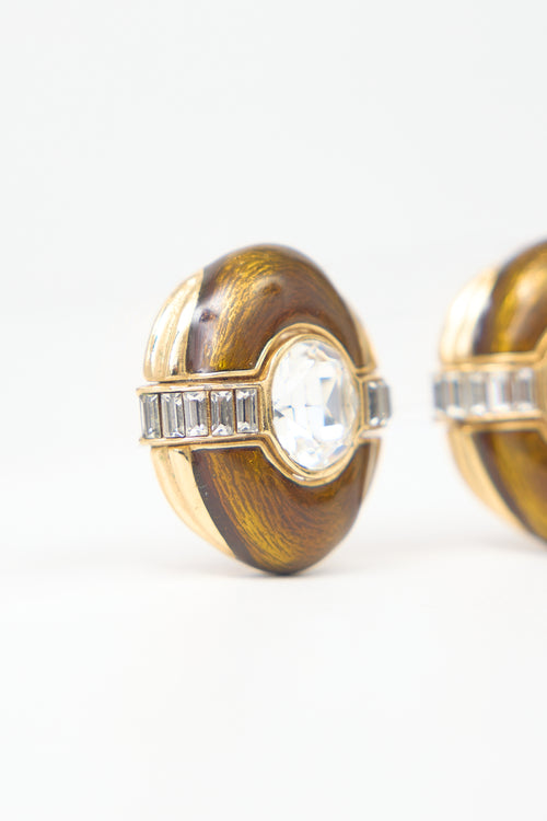 Carole Tanenbaum Vintage for VSP Ciner Embellished Button Earrings