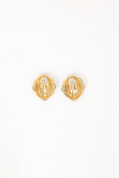 Carole Tanenbaum Vintage for VSP Ciner Embellished Button Earrings