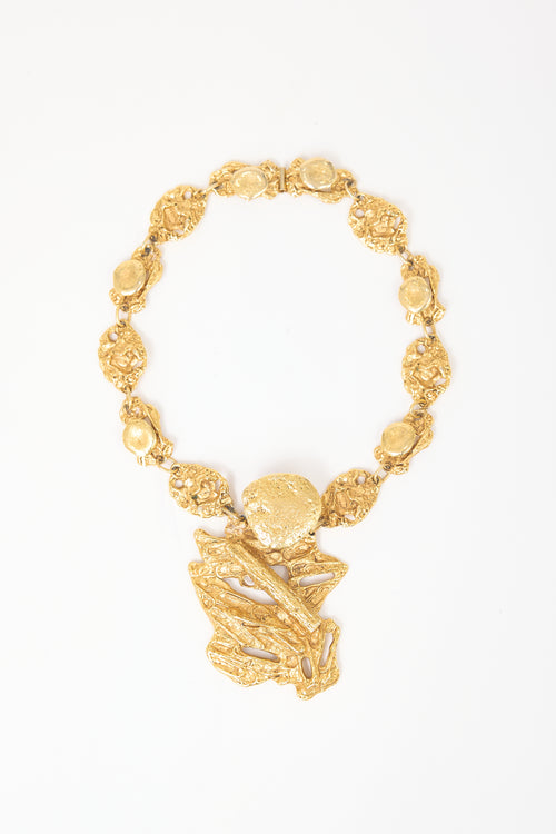 Carole Tanenbaum Vintage for VSP Erwin Pearl Hammered Necklace