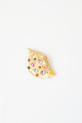 Carole Tanenbaum Vintage for VSP Embellished Shell Brooch