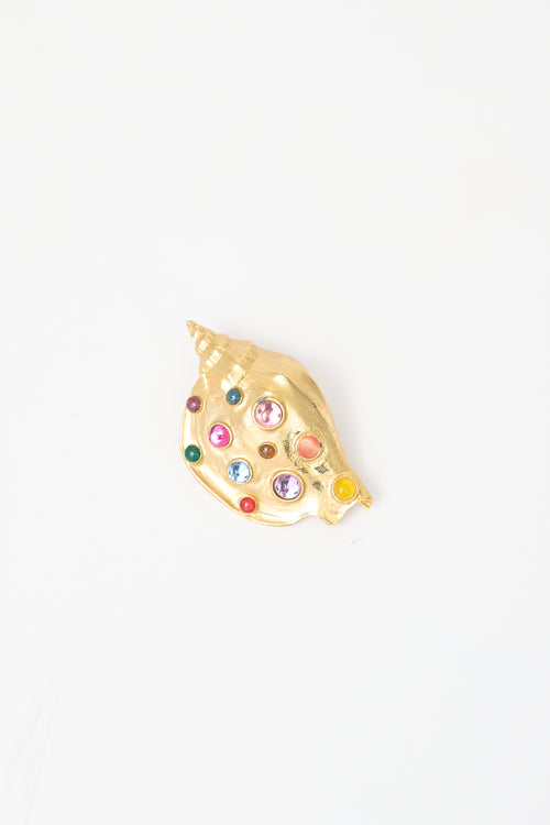 Carole Tanenbaum Vintage for VSP Embellished Shell Brooch