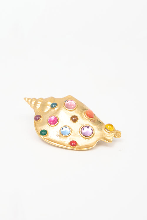 Carole Tanenbaum Vintage for VSP Embellished Shell Brooch