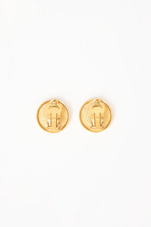 Carole Tanenbaum Vintage for VSP Chanel FW 1993 CC Button Earrings