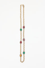 Carole Tanenbaum Vintage for VSP Yves Saint Laurent Chain Cabochon Necklace