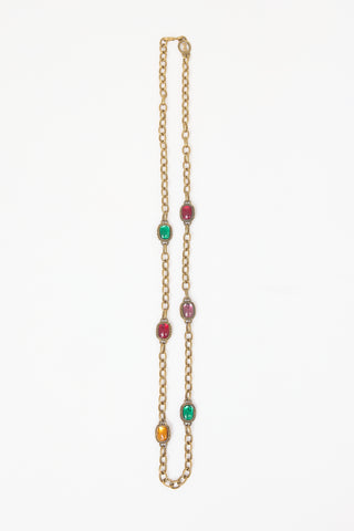 Carole Tanenbaum Vintage for VSP Yves Saint Laurent Chain Cabochon Necklace