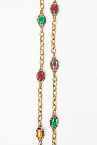 Carole Tanenbaum Vintage for VSP Yves Saint Laurent Chain Cabochon Necklace