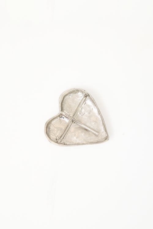 Carole Tanenbaum Vintage for VSP Yves Saint Laurent Hammered Heart Brooch