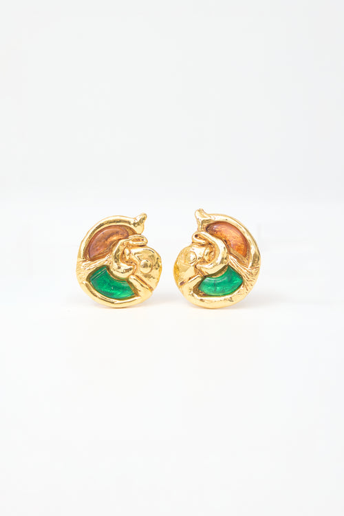 Carole Tanenbaum Vintage for VSP Brigitte Lambert Paris Button Earrings