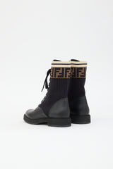 Fendi Leather Rockoko Monogram Boot