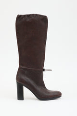 Prada Pebbled Leather Boot