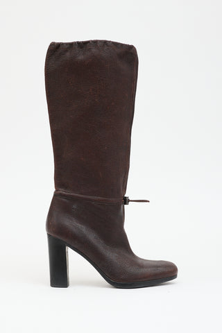 Prada Pebbled Leather Boot