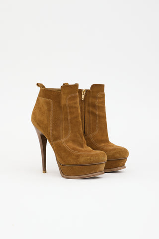 Saint Laurent Suede Platform Boot