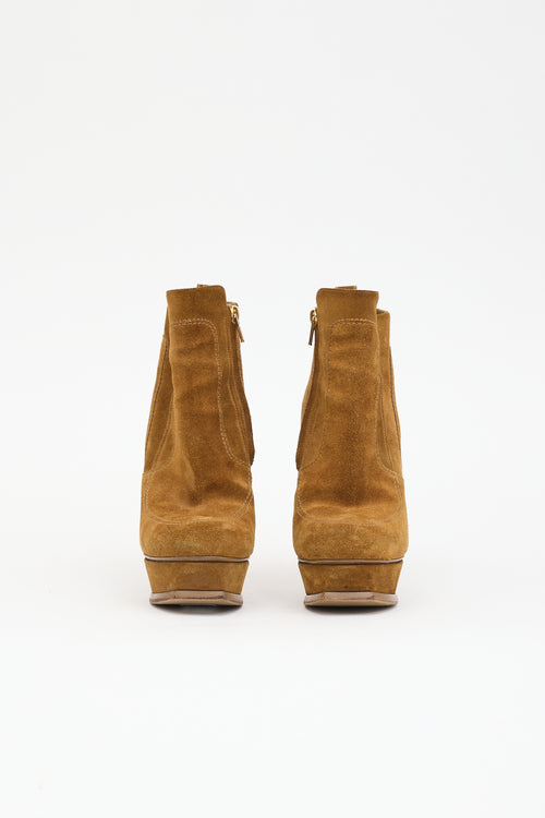 Saint Laurent Suede Platform Boot