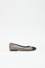 Chanel Metallic Leather CC Flat