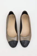 Chanel Metallic Leather CC Flat