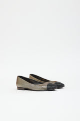 Chanel Metallic Leather CC Flat
