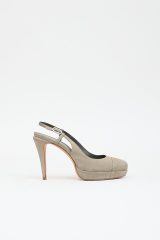 Chanel Suede Slingback Pump