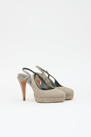 Chanel Suede Slingback Pump