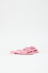 Chanel Suede Camellia CC Sandal
