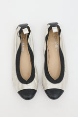 Chanel Metallic Leather CC Flat