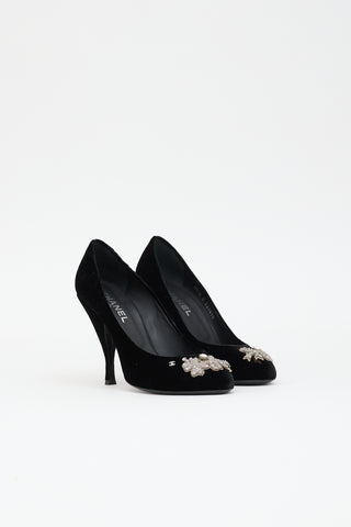 Chanel Velvet CC Pump