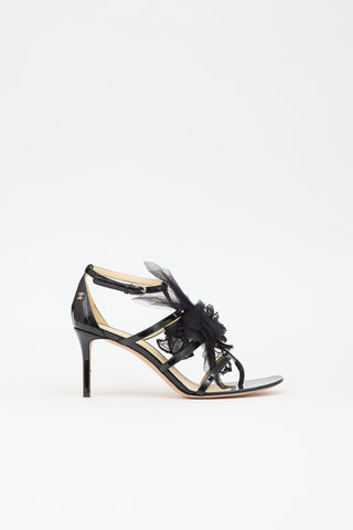 Chanel Patent Camellia CC  Sandal
